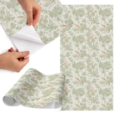 Zdjęcie produktu dla Folia do mebli 75 x 150 cm – folia samoprzylepna do mebli – folia samoprzylepna – folia do mebli – folia do mebli kuchennych – folia samoprzylepna do kuchni – folia do szafek – wodoodporna – zmywalna – samoprzylepna – bez pęcherzyków powietrza – usuwalna bez śladów – wzór roślinny