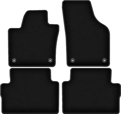 Immagine prodotto di Tappetini in velluto per Seat Alhambra II (2010-2018, minivan) neri, set 4 pz, con fissaggi