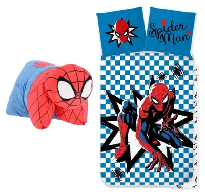 Produktbild von Spiderman-Schlafzimmer-Set: Bettbezug und 2-in-1-Kissen