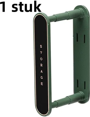 Productafbeelding van Uitschuifbare kledinghanger voor de badkamer, wandmontage, zonder boren, groen