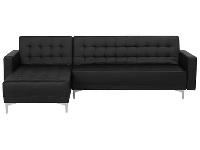 Produktbild von BELIANI Ecksofa Schwarz Samtstoff L-Förmig Rechtsseitig Schalffunktion Klassisch Wohnzimmer