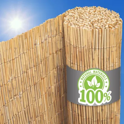 Productafbeelding van Balkonscherm riet - Rietmat 140 x 600 cm - Ondoorzichtig en weerbestendig - Natuurlijk riet