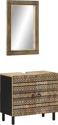 Produktbild von 2-tlg. Badmöbel-Set Massivholz Mango