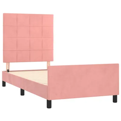 Produktbild von vidaXL Bettgestell mit Kopfteil Rosa 90x190 cm Samt