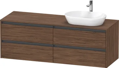 Produktbild von Duravit Ketho.2 Wastafelonderkast 160x55x56,8 cm Mat Noten (donker)
