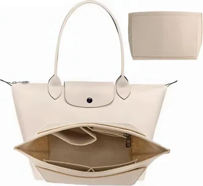 Produktbild von Tasorganizer mit mehreren Fächern – Große Kapazität, vielseitiger Organizer für Handtaschen – Beige