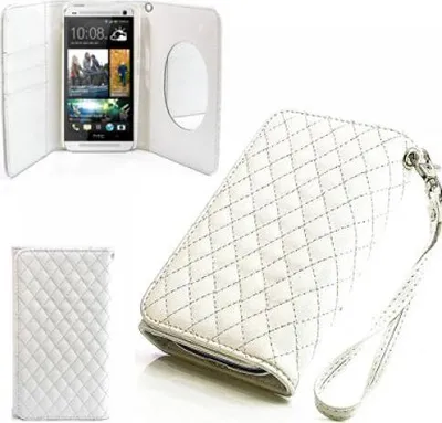 Produktbild von HTC One Max Booksytle Handtasche Mirror Weiss