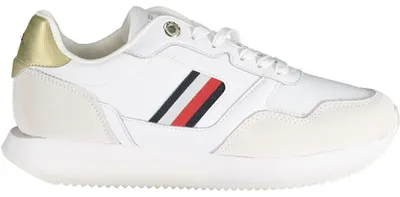 Produktbild von Moderner Damensneaker in Weiß mit Kontrastdetails und Logo stilvoll tragen