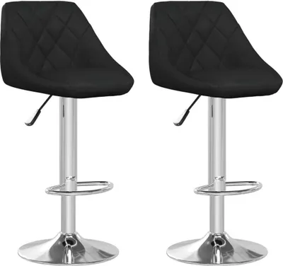 Image de Tabourets de bar lot de 2 noir similicuir