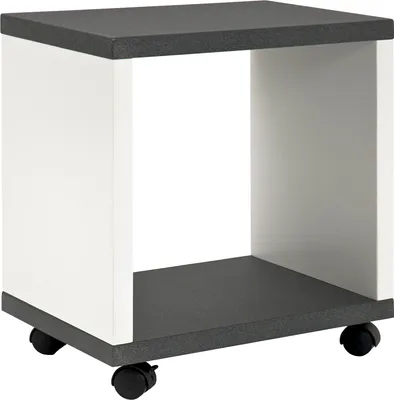 Produktbild von HAKU Beistelltisch auf Rollen Servierwagen granitoptik, weiß - MDF, B/H/T: 43x48x30 cm