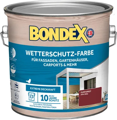 Produktbild von Bondex Wetterschutzfarbe 2,5 L purpurrot