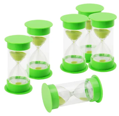 Produktbild von 6 Stück grüne Sanduhren – 3-Minuten-Sanduhr für Zuhause und Büro