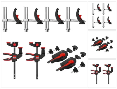 Obrázek produktu pro Bessey MFT-SET-A 14dílná sada pro upevnění a upnutí na multifunkčních stolech pro bezpečné upevnění vodicích lišt