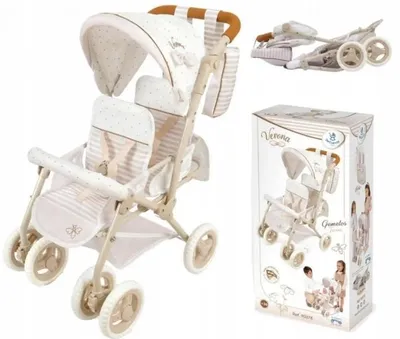 Productafbeelding van Dubbele kinderwagen voor poppen - DeCuevas Toys