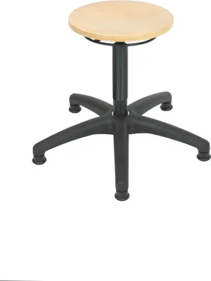 Produktbild von STIER Arbeitshocker mit Gleitern Sitzhöhe 410-600 mm Buche natur