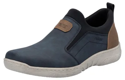 Produktbild von Rieker Herren Slipper extra weiter Schlupf Halbschuh mit losen Einlagen 03555, Größe:45 EU, Farbe:Blau