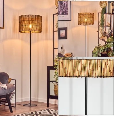 Produktbild von Obenetto Stehlampe aus Metall/Holz in Schwarz/Naturfarben
