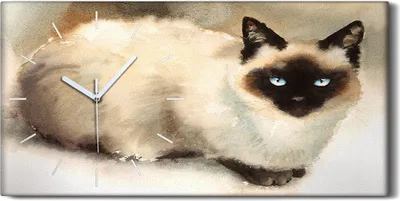 Produktbild von Küche Wohnzimmer Wand Leinwand Uhr 60x30 Gemälde Abstrakte Tier Katzen Kunst - weiße Hände