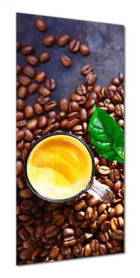 Produktbild von Wallario selbstklebende Duschrückwand 90 x 200 cm mit Motiv Kaffee und Bohnen - Wandverkleidung mit Hochglanzlaminat in Glasoptik