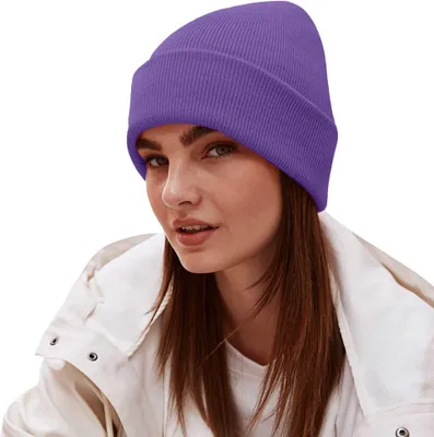 Produktbild von Beechfield Uni Strickmütze für Erwachsene BC3954 (Einheitsgröße) (Lila)