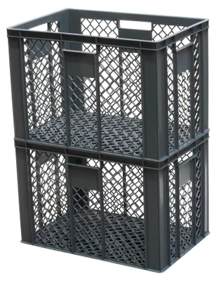 Produktbild von 2 Stück Bäckerkisten / Brotkisten 600 x 400 x 410 mm Farbe: grau