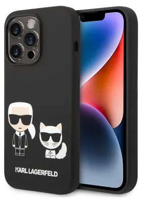 Image de Karl Lagerfeld Klhmp14Lsskck Iphone 14Pro 6,1 Hardcase Czarny/Black Liquid Silicone Karl & Choupette Magsafe