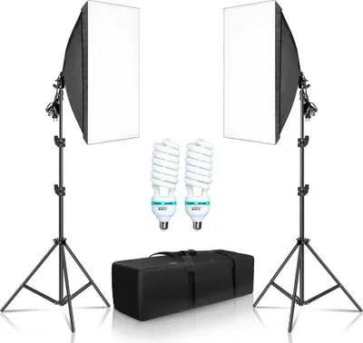 Obrázek produktu pro Sada osvětlení se softboxem, nastavitelný stativ, široká kompatibilita, žárovky o výkonu 135 W
