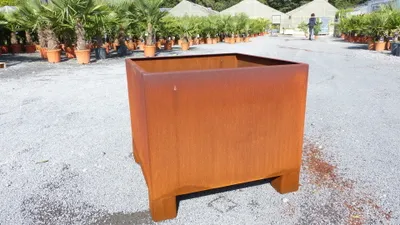 Produktbild von Cortenstahl Pflanzkübel 90x90x60 Rostkübel Rost Stahl Kübel Blumenkübel XXL