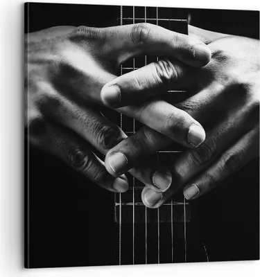 Produktbild von Bild auf Leinwand - Leinwandbild - Einteilig - Gitarre Musiker Musik - 60x60cm - Wand Bild - Wanddeko - Wandbilder - Leinwanddruck - Bilder - Wanddekoration - Leinwand bilder - Wandbild - AC60x60-4960