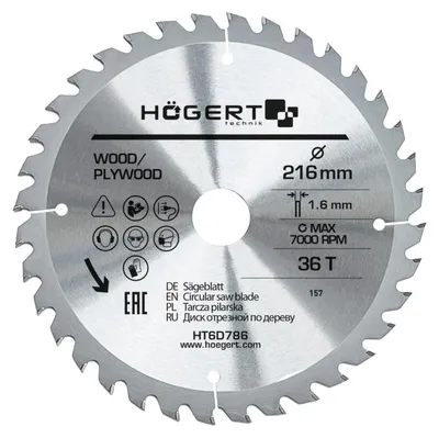 Produktbild von Hartmetall-Schneide-Scheibe 216x36Tx30, für Holz – Högert Technik