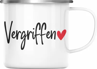 Produktbild von Trendation - Emaille Tasse Vergirffen Geschenk Valentinstag Geschenkidee für Freund oder Freundin (Silber)