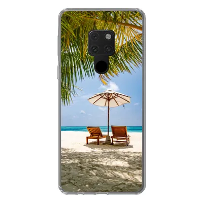Produktbild von MuchoWow® Handyhülle Schutzhülle Hülle für Huawei P40 Lite Strandkorb - Sonnenschirm - Palme Silikon Softcase Handy Hülle - Handy