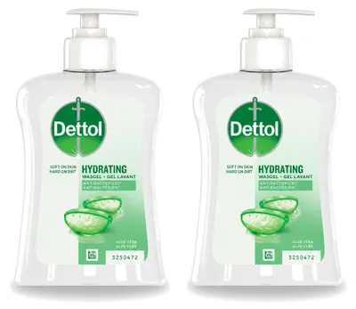 Obrázok produktu pre 2 x Antibakteriálne mydlo na ruky Dettol - Aloe Vera - 250 ml - Výhodný balík - 2 kusy