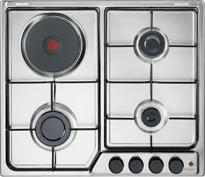 Image de De'Longhi FFI 36 ER Table de cuisson encastrable en acier inoxydable, 58 cm, combinée, 4 brûleurs