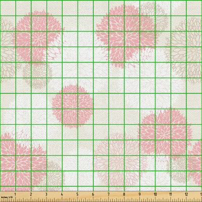 Produktbild von ABAKUHAUS Pastell Gewebe als Meterware, Weiches getontes Frühlings-Blumenmotiv mit Pfingstrosen blüht das natürliche Bild der Blumenblätter, 1 M (148 x 100 cm), Brown Pale Pink Weiß