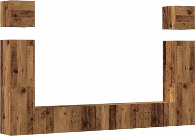 Immagine prodotto di Maison Exclusive - Set di 6 mobili TV da parete effetto legno antico in materiale ligneo