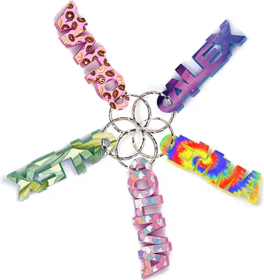 Produktbild von Ferocity Schlüsselanhänger Geschenk für Mädchen Kinder individuell UV personalisiert mit Namen 3D gedruckt ein Super Glücksbringer zum Schulanfang [122]