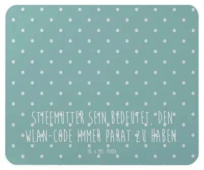 Produktbild von Mr. & Mrs. Panda Mauspad Stiefmutter Heldin - Meeresbrise - Geschenk, mausteppich, Familie, Mouse Pad, Mousepad, Stiefkind, technologie, computer, Geburtstage, mousematte