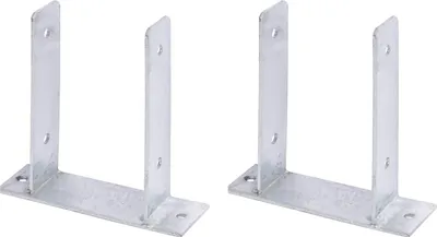 Immagine prodotto di Supporti per pali a U Alberts (2 pezzi), da avvitare, per pali in legno da 121 mm, altezza 200 mm, zincati a caldo