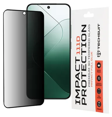 Obrázok produktu pre Techsuit 111D Privacy Full Glue tvrdené sklo pre Xiaomi 14 – čierne (Black)