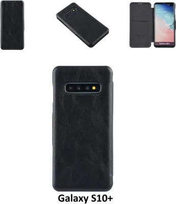 Immagine prodotto di Samsung Galaxy S10+ Portacarte Custodia a libro nera per Galaxy S10+ Chiusura magnetica
