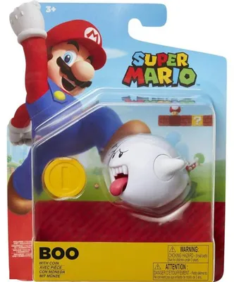 Image de Boo avec pièce : figurine super mario 6 cm - figurine nintendo articulé - jakks