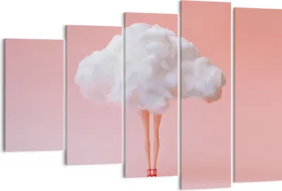 Produktbild von Bild auf Leinwand - Leinwandbild - 5 Teile - Wolke Beine Surrealismus - 150x100cm - Wand Bild - Wanddeko - Wandbilder - Leinwanddruck - Bilder - Wanddekoration - Leinwand bilder - EG150x100-4491