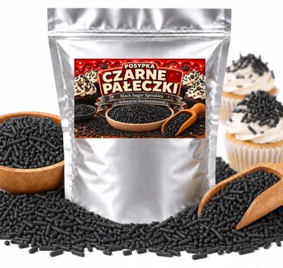 Produktbild von Zuckerstreusel – Schwarze Stäbchen Für Torte, Cupcakes, Muffins Und Desserts 25 G