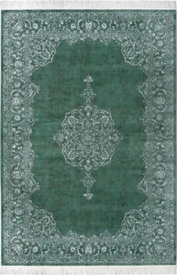Zdjęcie produktu dla Dywan tradycyjny 160x230 do salonu, klasyczny wzór zielono kremowy