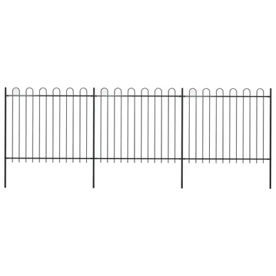 Immagine prodotto di Recinzione da Giardino con Parte Superiore ad Anello in Acciaio 537x150 cm Nera