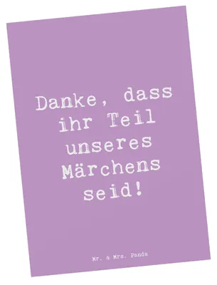 Produktbild von Mr. & Mrs. Panda bildkarte Spruch Gastgeschenke Märchen - Lavendeltraum - Geschenk, liebevoll handgefertigte Geschenke, Freundschaft, Ansichtskarten, Heirat, Postkarten