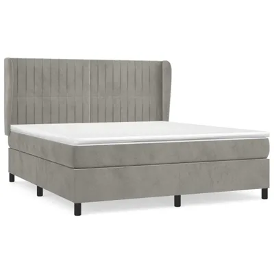 Produktbild von vidaXL Boxspringbett mit Matratze Hellgrau 160x200 cm Samt