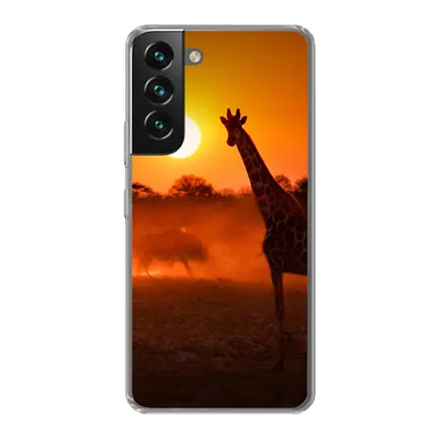 Produktbild von MuchoWow® Handyhülle Schutzhülle Hülle für Samsung Galaxy S22 Giraffe - Sonne - Savanne Silikon Softcase Handy Hülle - Mobiltelefonhülle