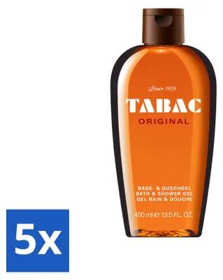 Immagine prodotto di 5 flaconi di bagnoschiuma e doccia Original Tabac - Detergenza delicata - 400 ml - Confezione - 5 pezzi